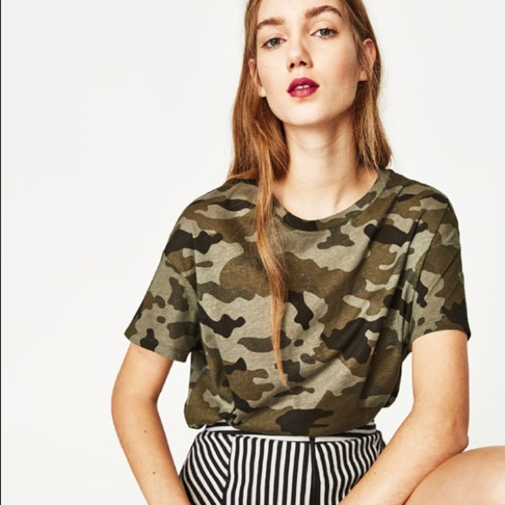 Zara loose camo shirt